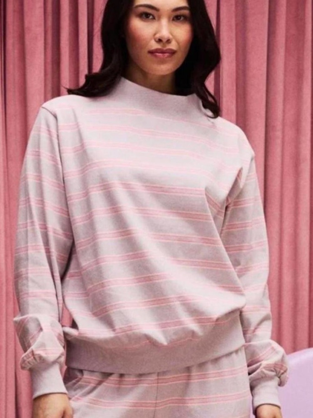 Parke 2026 Valentine’s Exclusive Pink Striped Crewneck Sweater, Darling Stripes